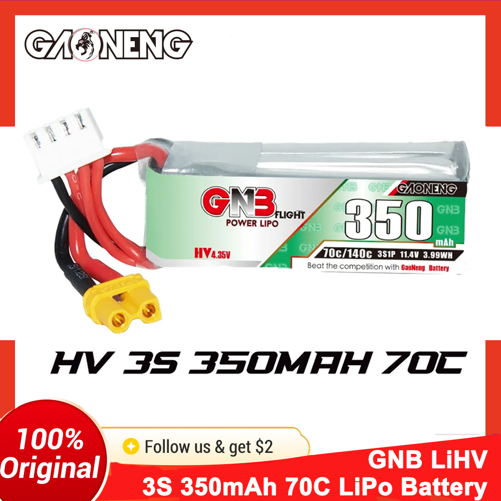 Fpv Drone Goggles - Аккумулятор LiPo Gaoneng GNB 350 мАч