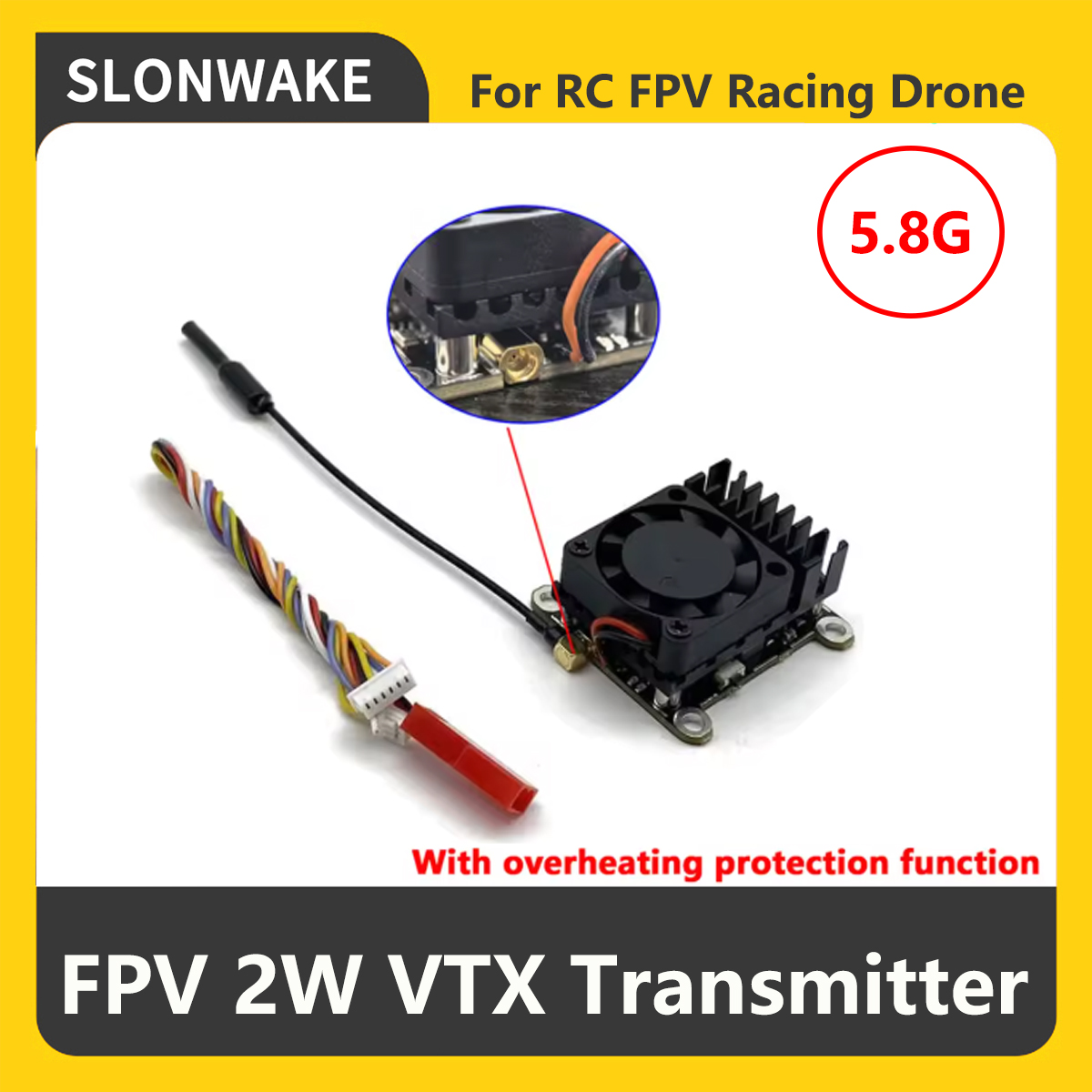 SLONWAKE 5.8G 2000мВт FPV VTX  – обзор и цена Fpv Drone Camera